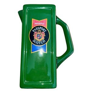Vintage Imported Passport Scotch Whiskey Green Pitcher Calvert Distillers NY
